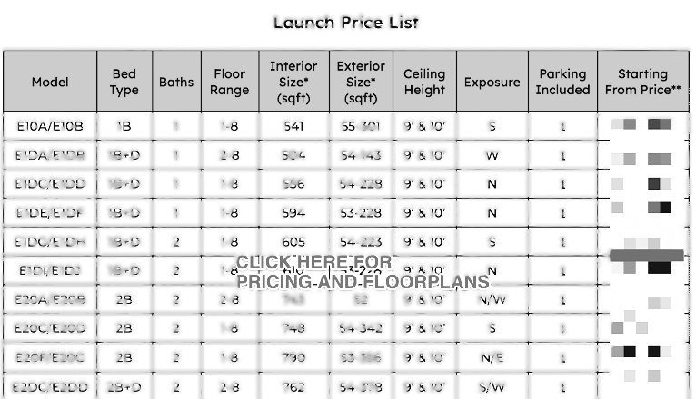 Price List Orchard South Bowmanville